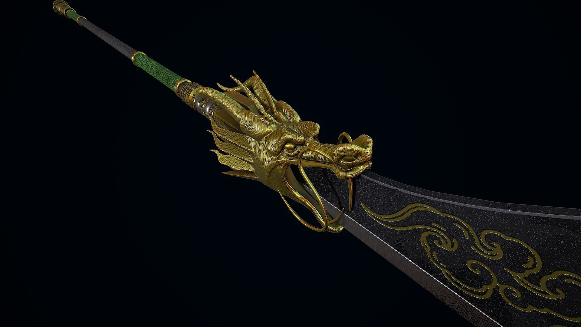 Great Guandao Low-poly 3D model_5