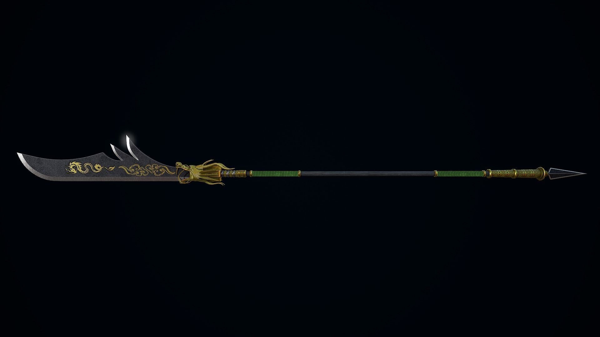 Great Guandao Low-poly 3D model_8