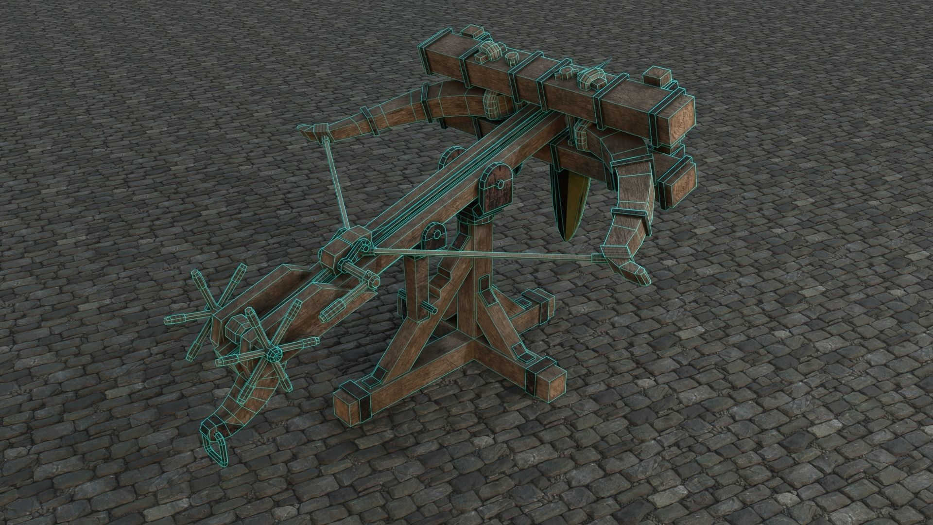 Medieval Ballista low-poly PBR Low-poly 3D model_4