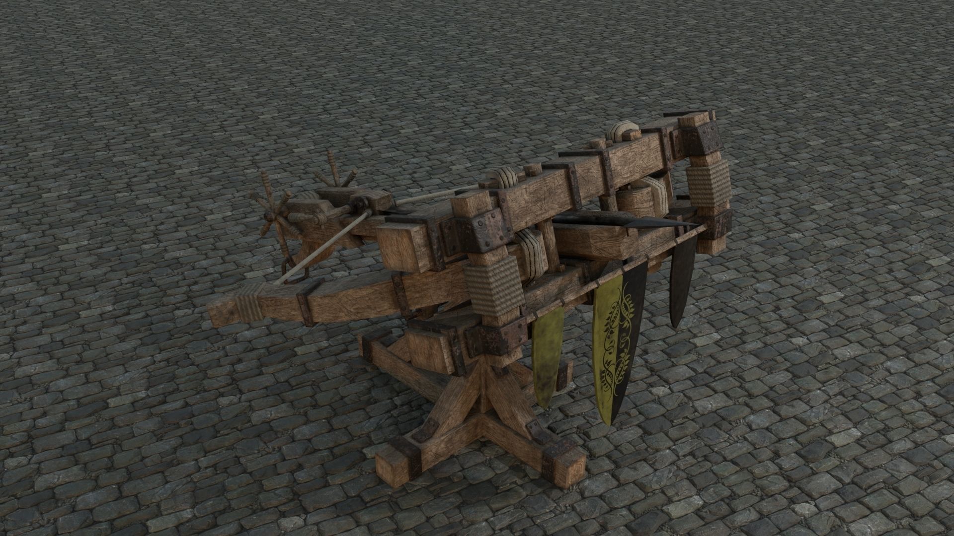 Medieval Ballista low-poly PBR Low-poly 3D model_1