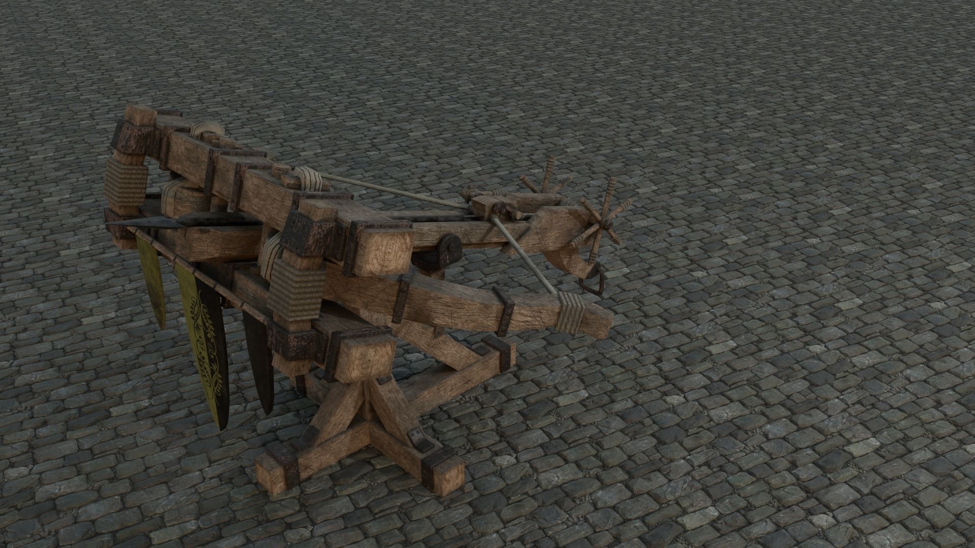 Medieval Ballista low-poly PBR Low-poly 3D model_9