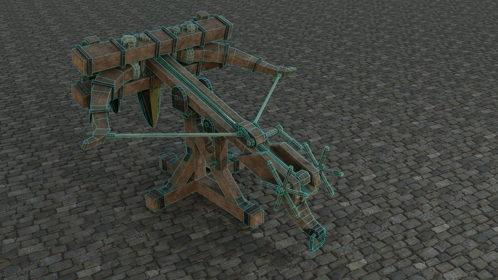 Medieval Ballista low-poly PBR Low-poly 3D model_8