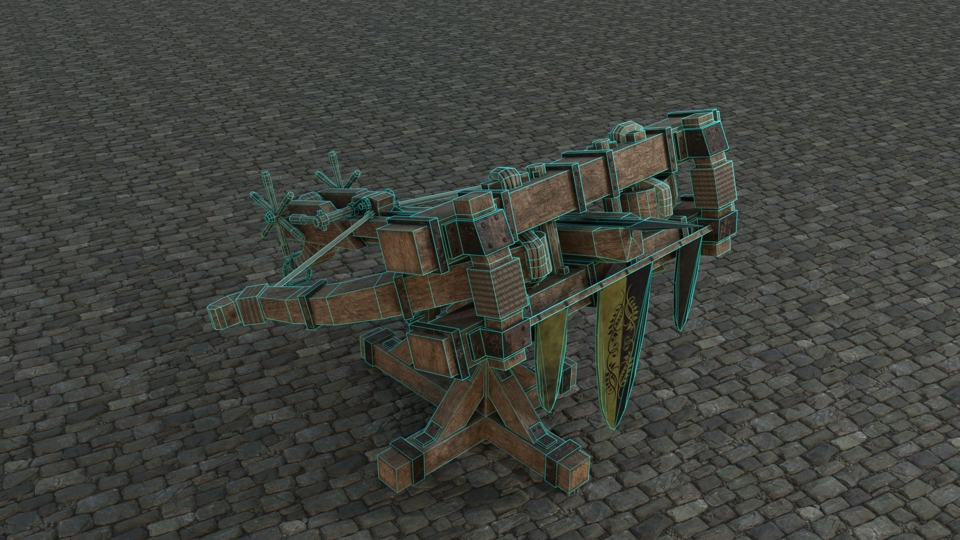 Medieval Ballista low-poly PBR Low-poly 3D model_2