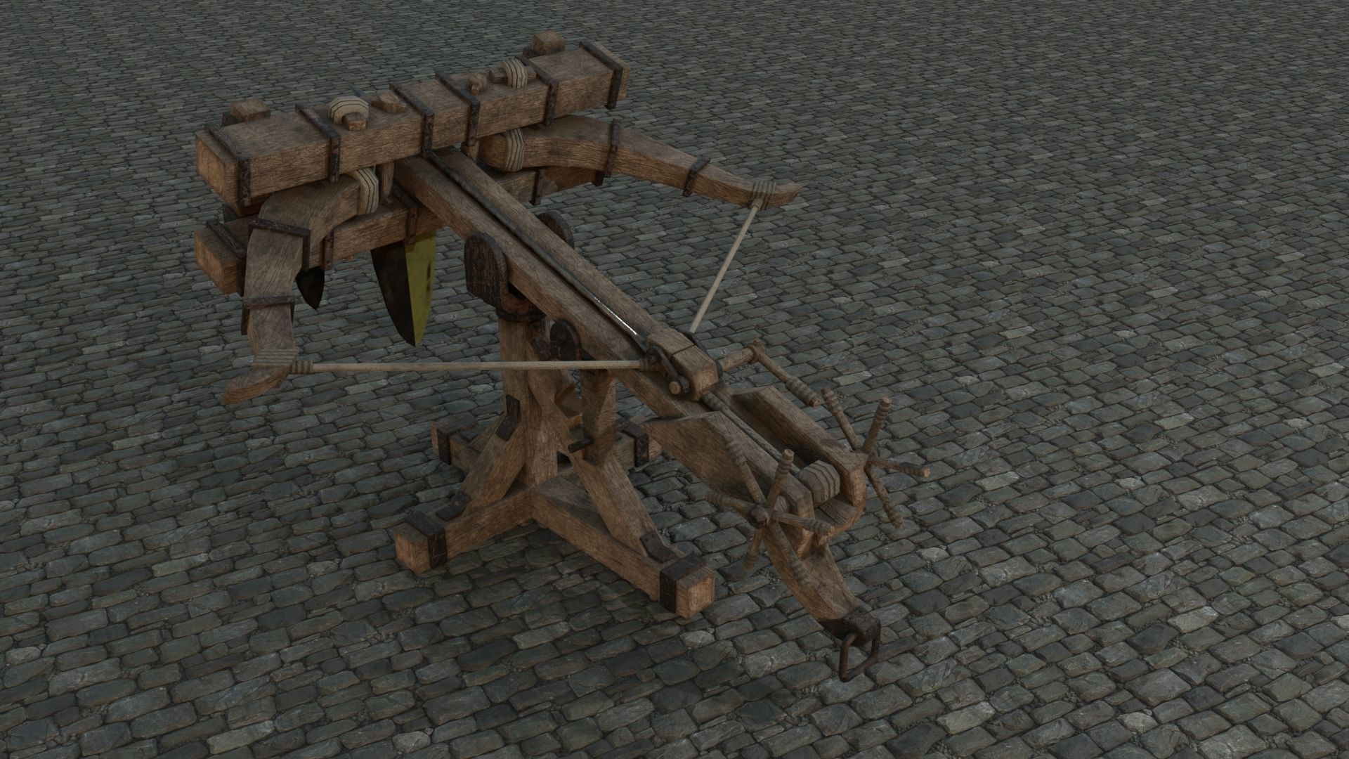 Medieval Ballista low-poly PBR Low-poly 3D model_7