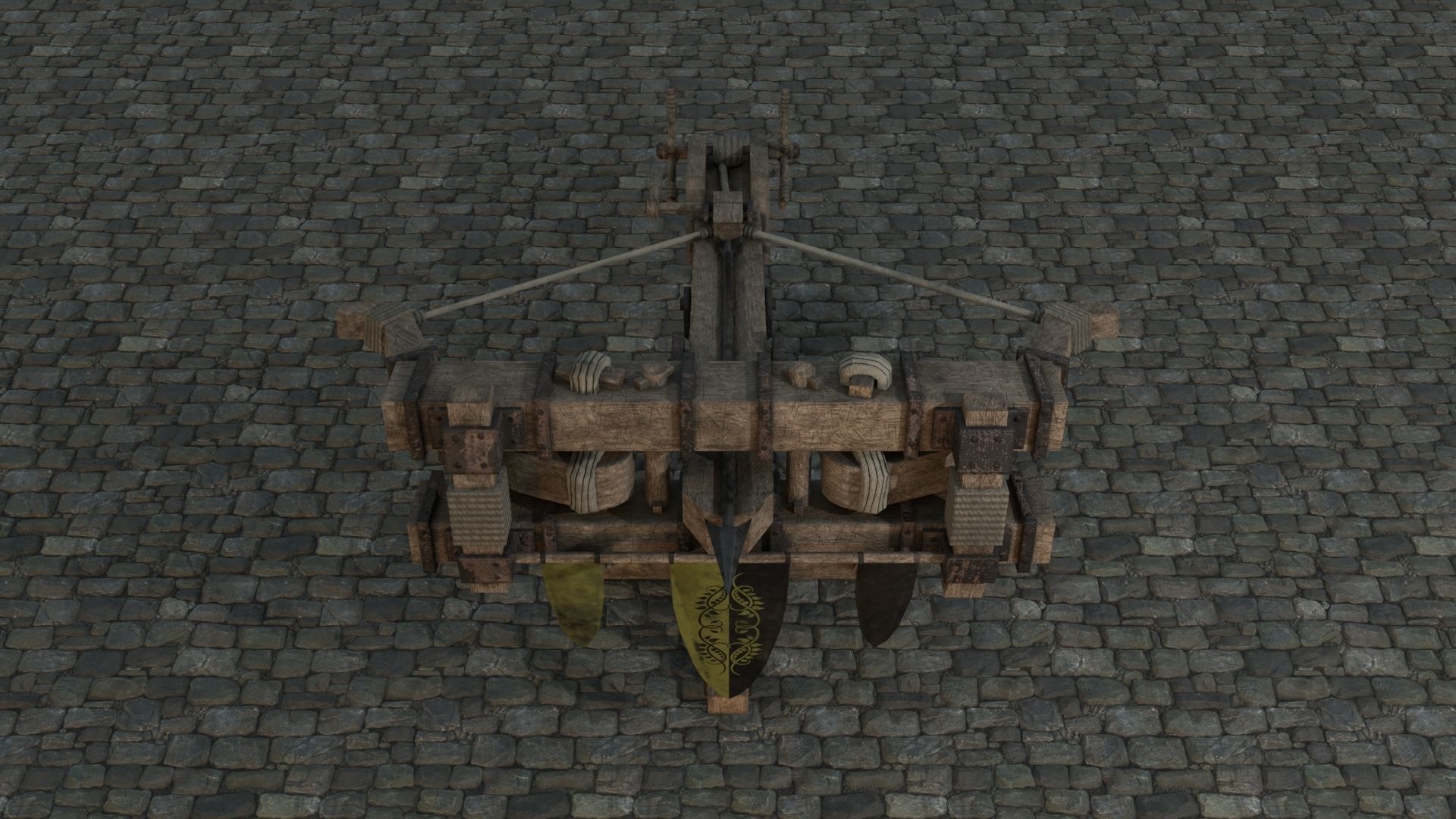 Medieval Ballista low-poly PBR Low-poly 3D model_11