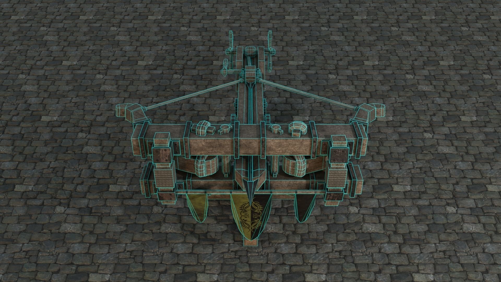 Medieval Ballista low-poly PBR Low-poly 3D model_12