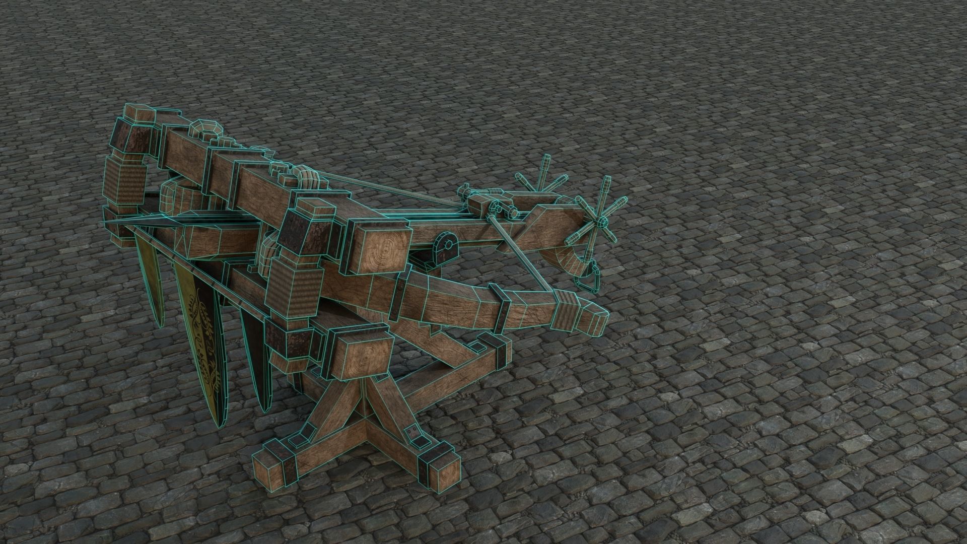 Medieval Ballista low-poly PBR Low-poly 3D model_10