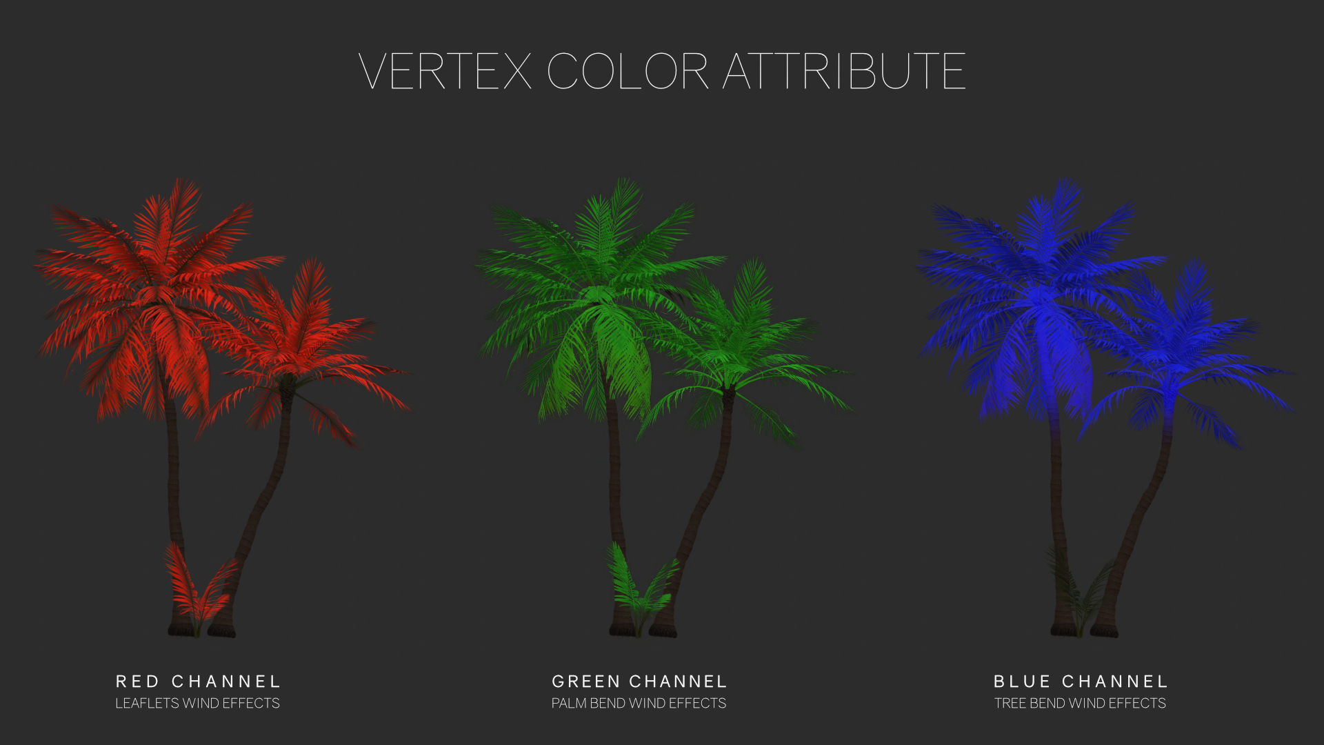 Modular Coconut Palm Trees - Cocos Nucifera  Low-poly 3D model_36