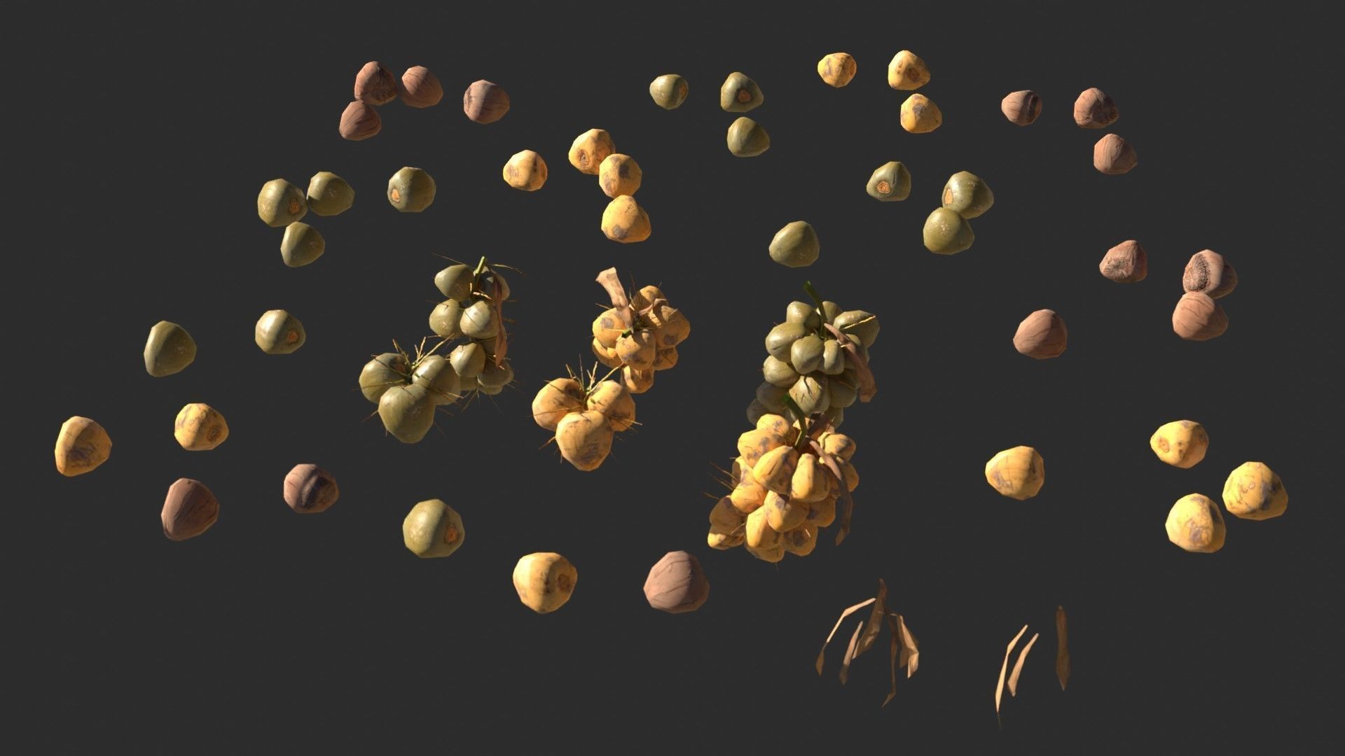 Modular Coconut Palm Trees - Cocos Nucifera  Low-poly 3D model_5