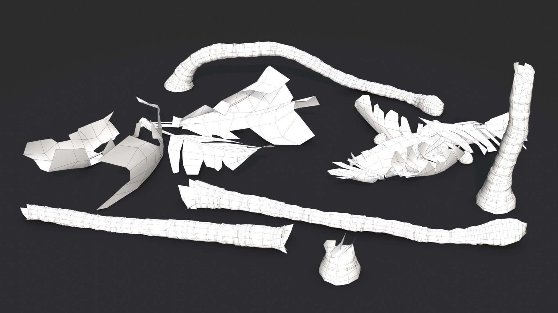 Modular Coconut Palm Trees - Cocos Nucifera  Low-poly 3D model_35