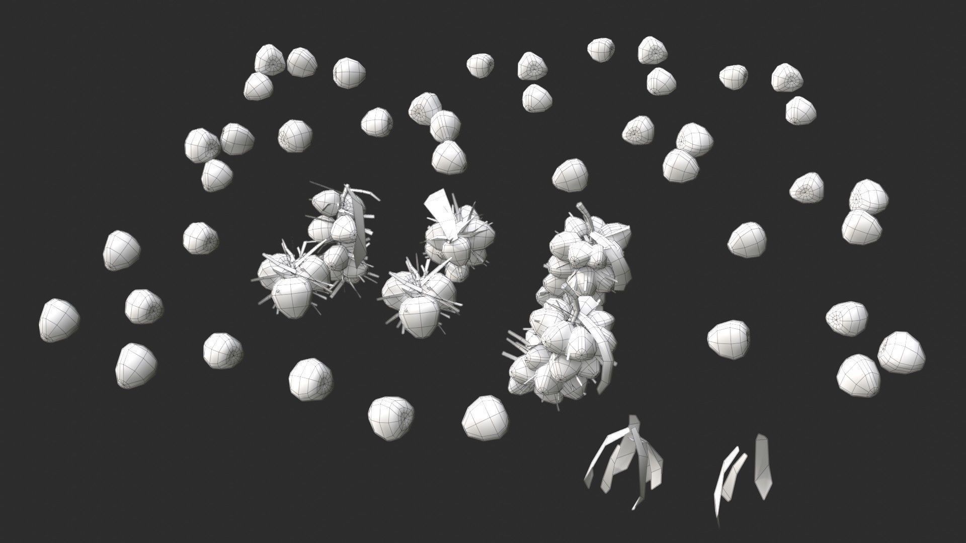 Modular Coconut Palm Trees - Cocos Nucifera  Low-poly 3D model_23