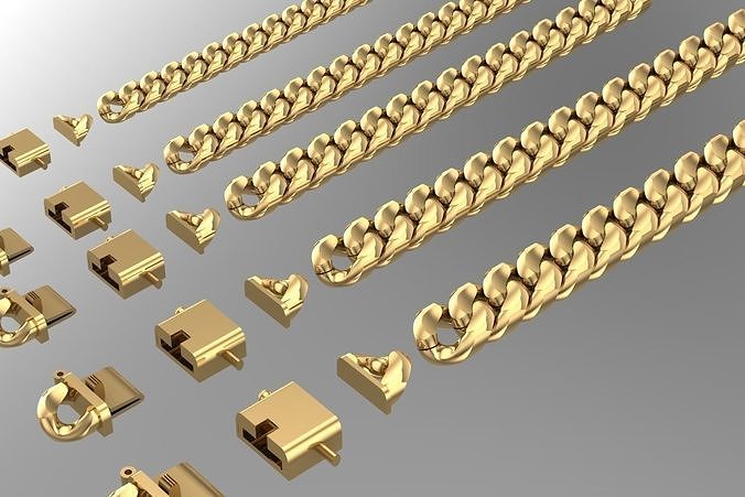 NY cuban chain and lock 3D model