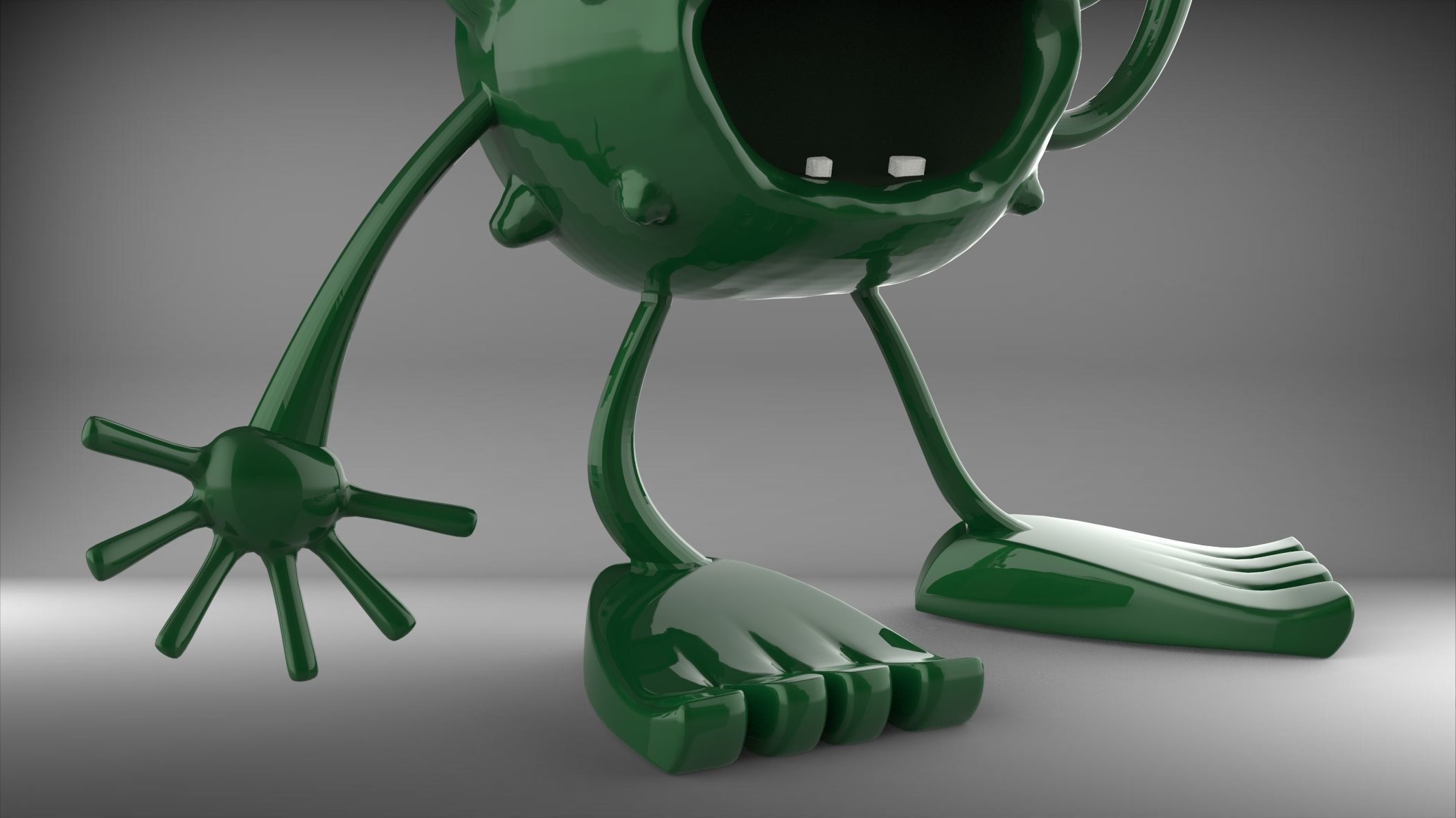 Alien monster with big eyes 3D model_14