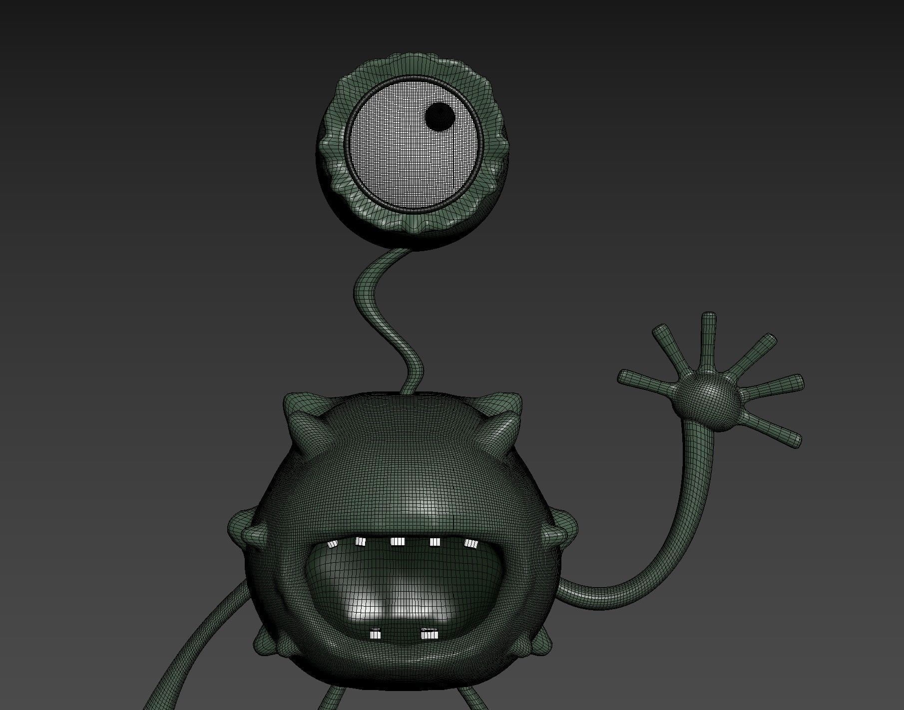 Alien monster with big eyes 3D model_13