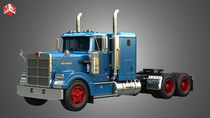 57P Semi Truck - Small Sleeper Truck - Vintage Version 3D model