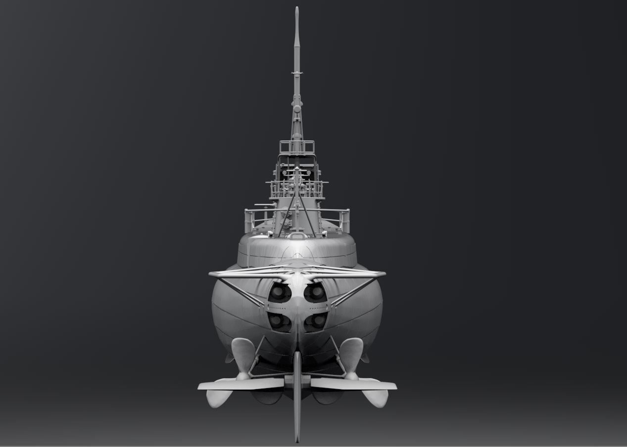 Gato class Submarine scale model 3D print model_9