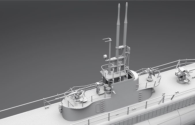 Gato class Submarine scale model 3D print model 6