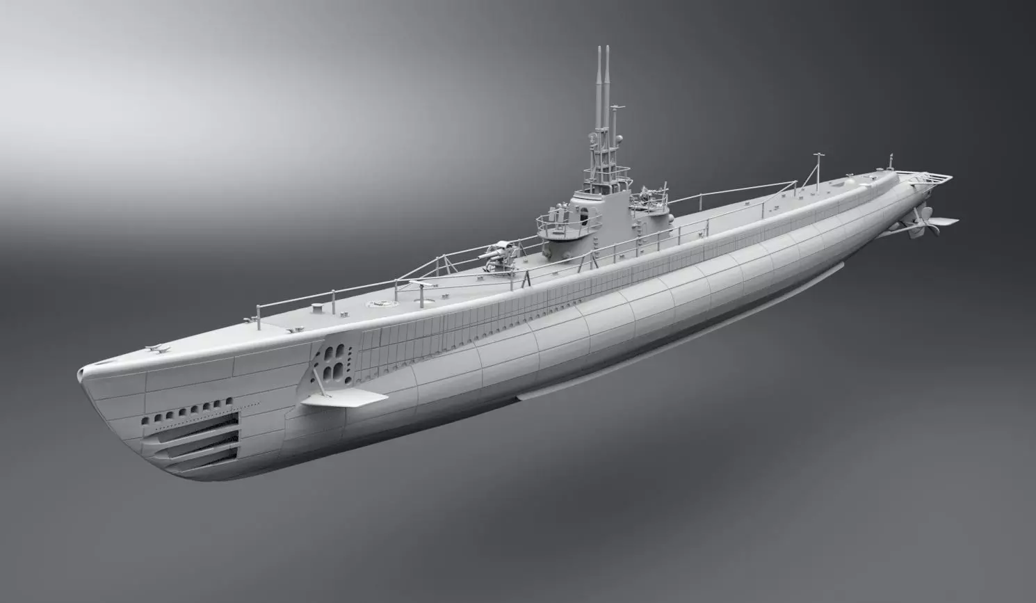 Gato class Submarine scale model 3D print model_0