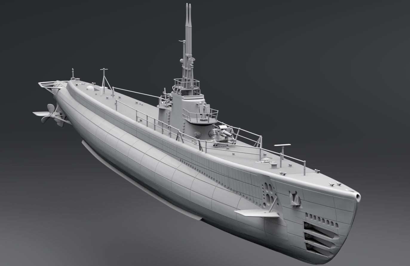 Gato class Submarine scale model 3D print model_11