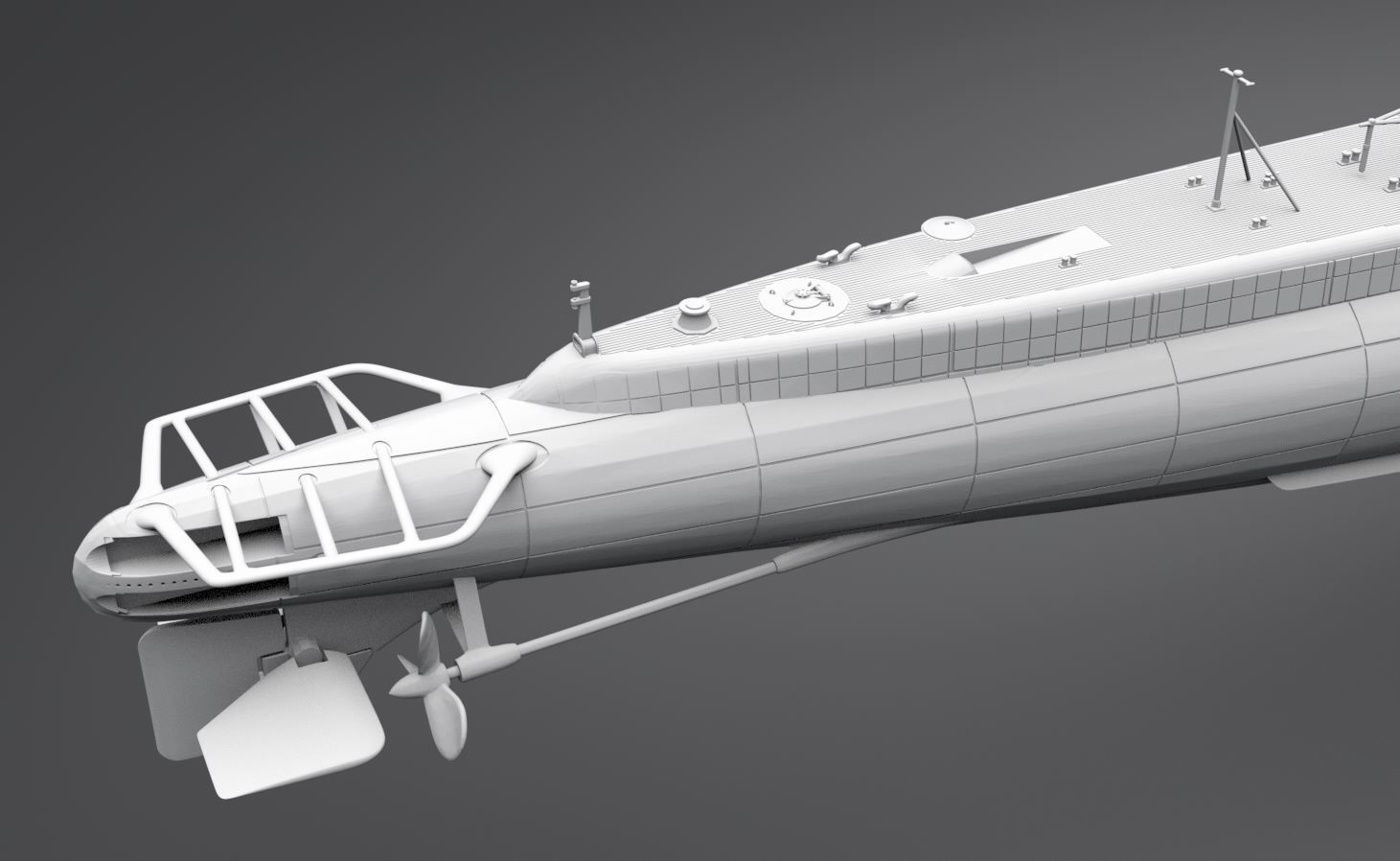 Gato class Submarine scale model 3D print model_6