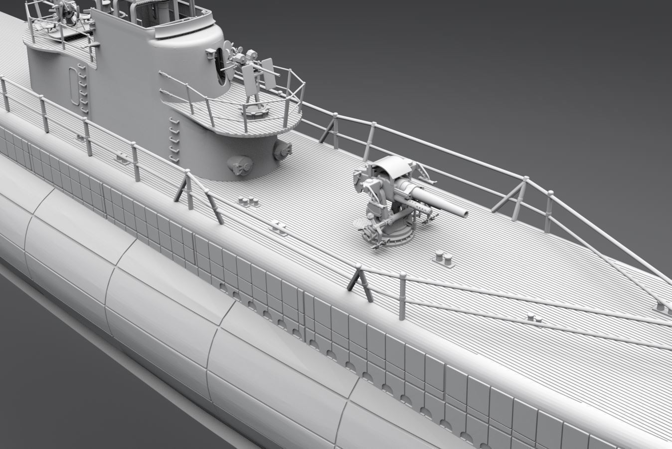 Gato class Submarine scale model 3D print model_4