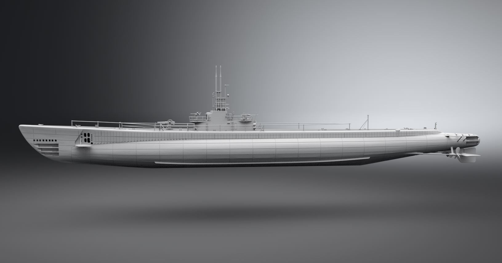 Gato class Submarine scale model 3D print model_1