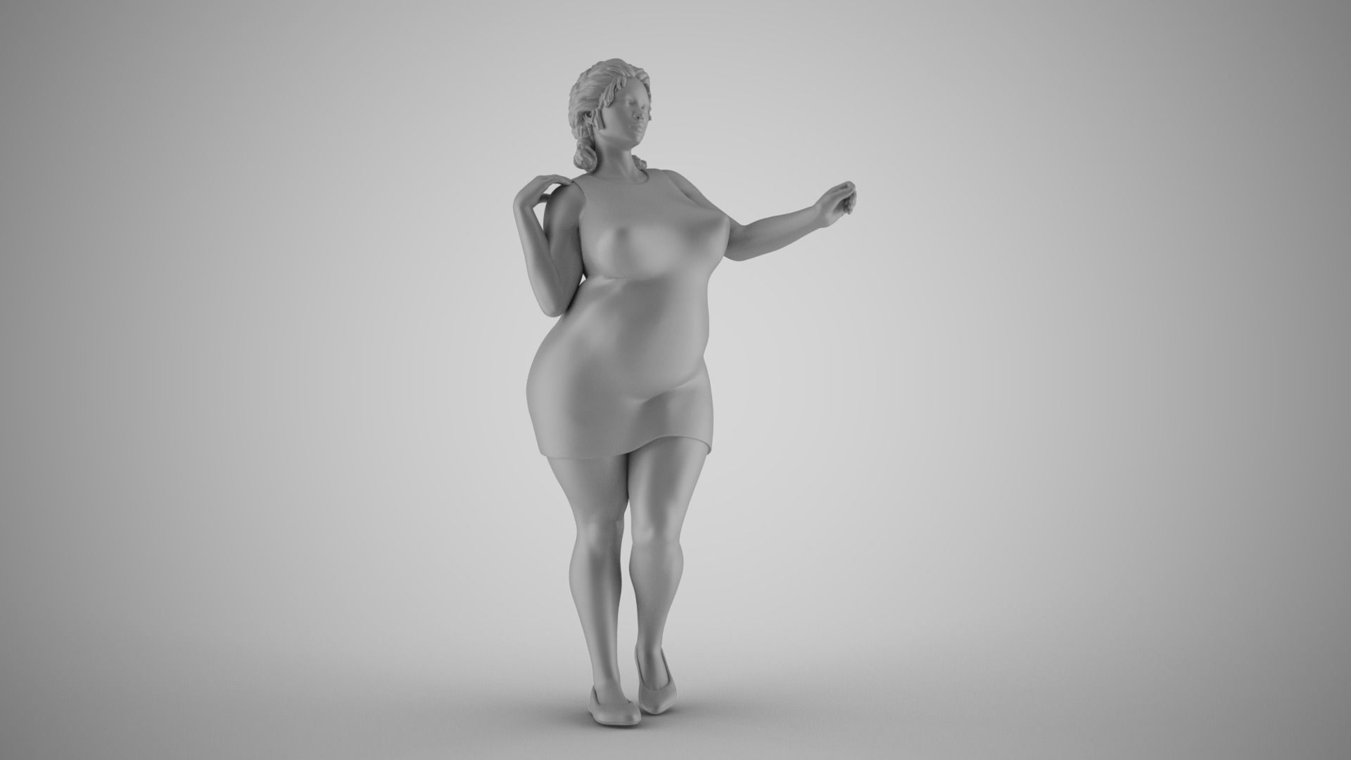 Girl Gently Hold 3D print model_3