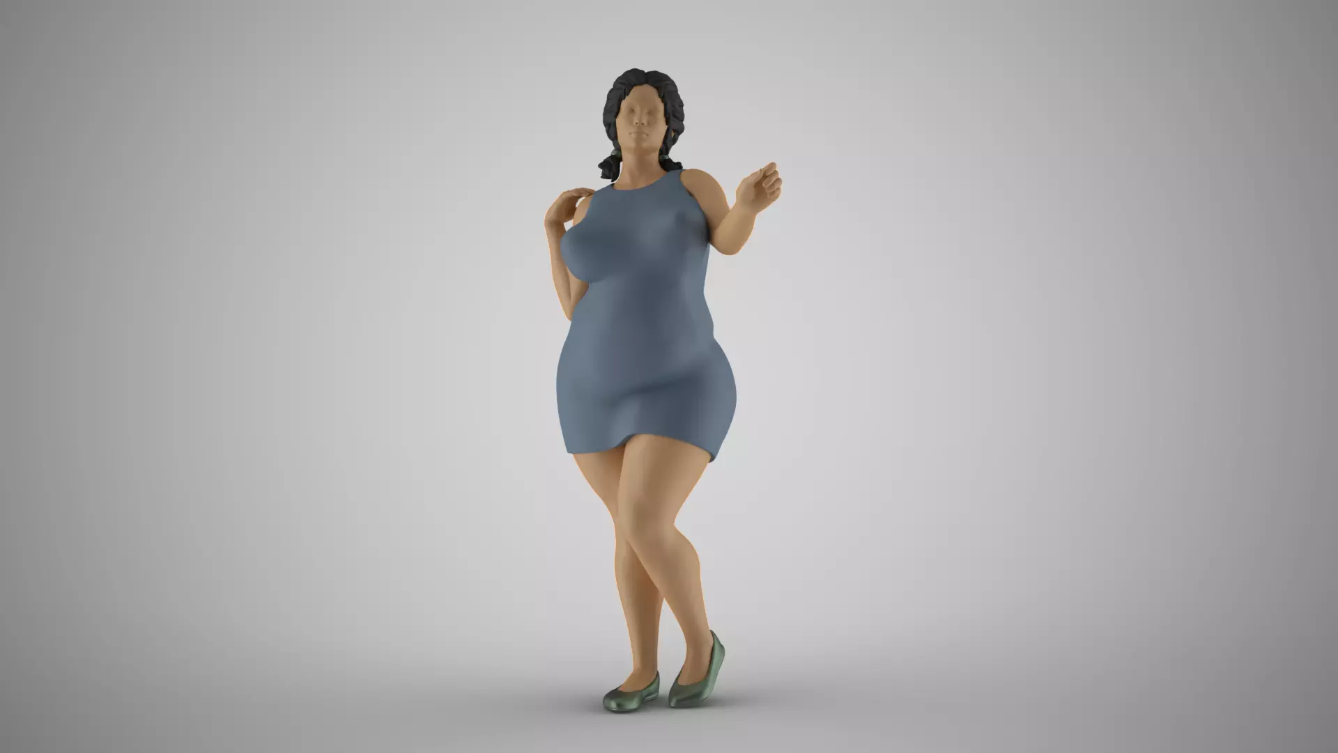 Girl Gently Hold 3D print model_0