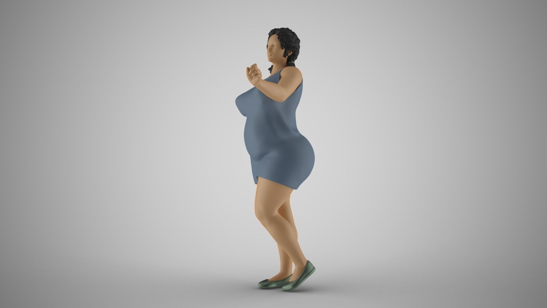 Girl Gently Hold 3D print model_10