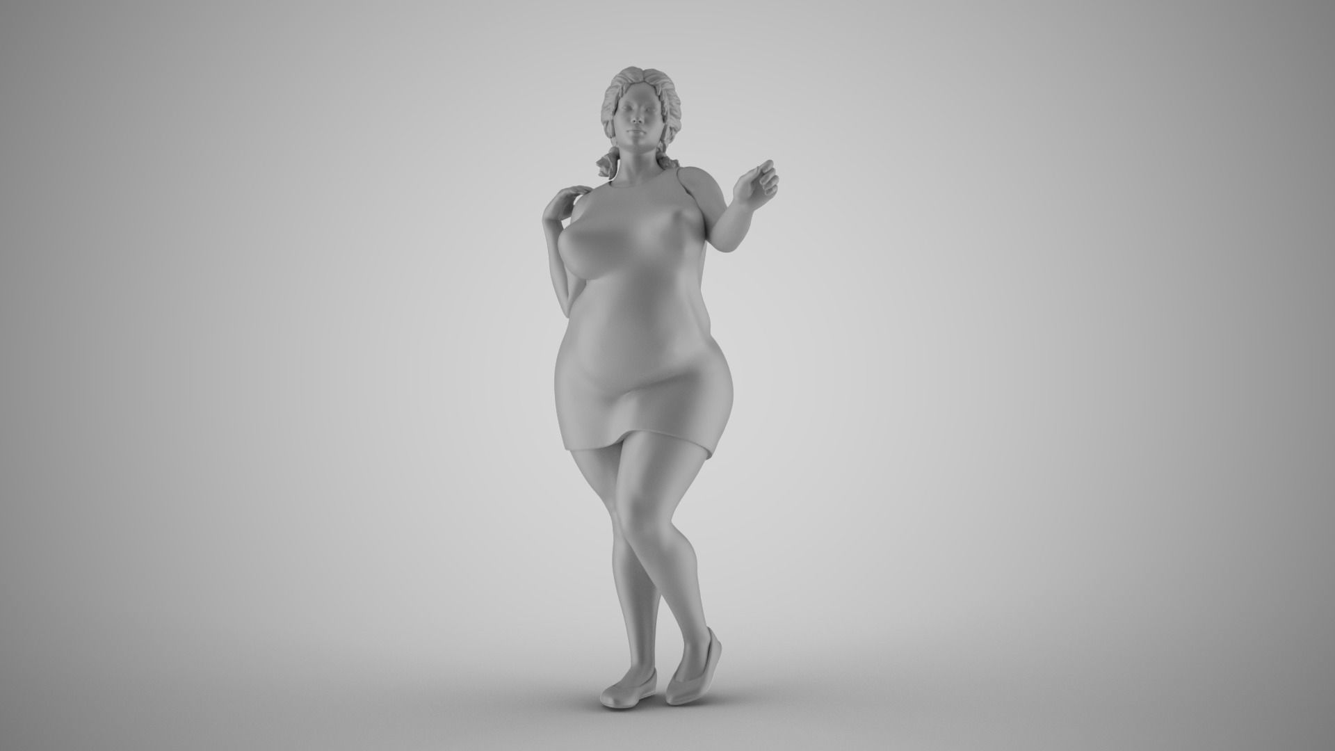 Girl Gently Hold 3D print model_2