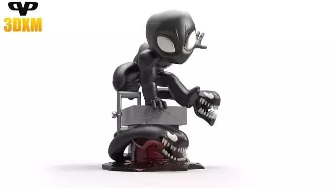 Symbiote Spider-Man Chibi STL for 3D Printing ChibiSTL 3DXM 3D print model