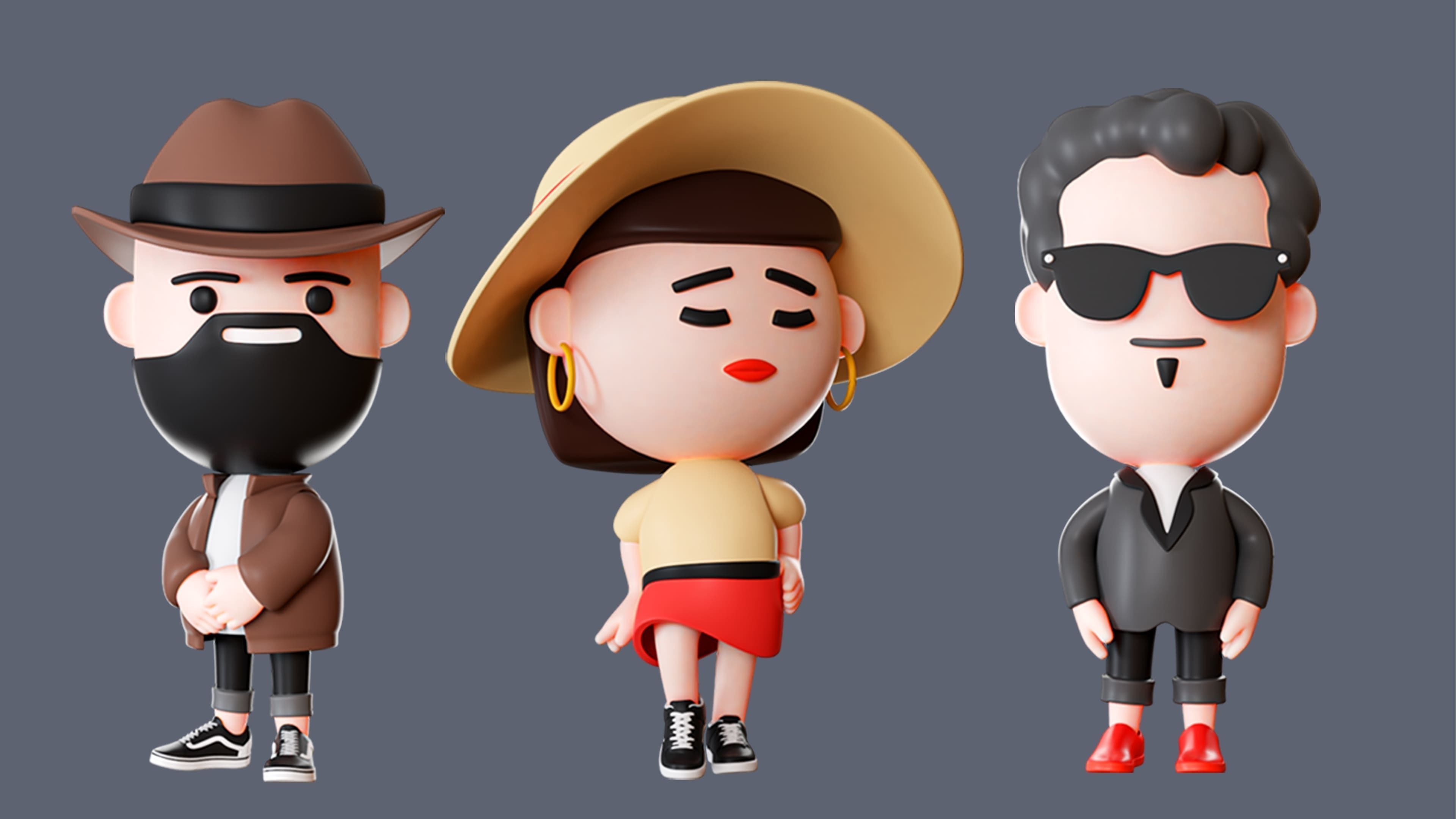 Cute Characters 2 Low-poly 3D model_7