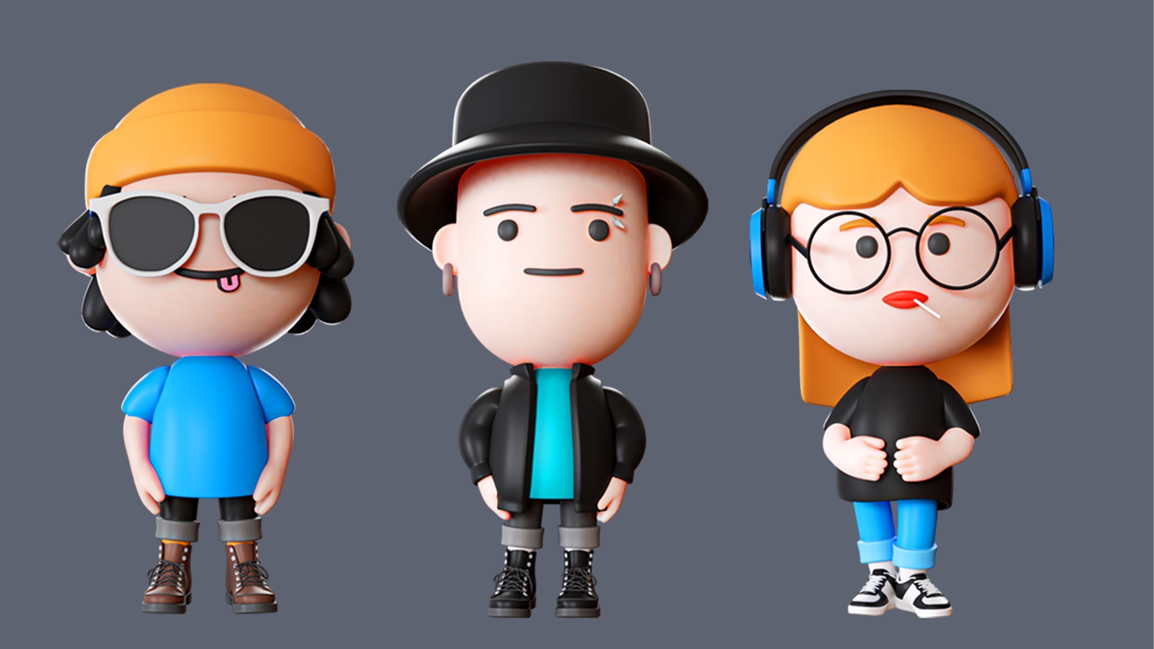 Cute Characters 2 Low-poly 3D model_8