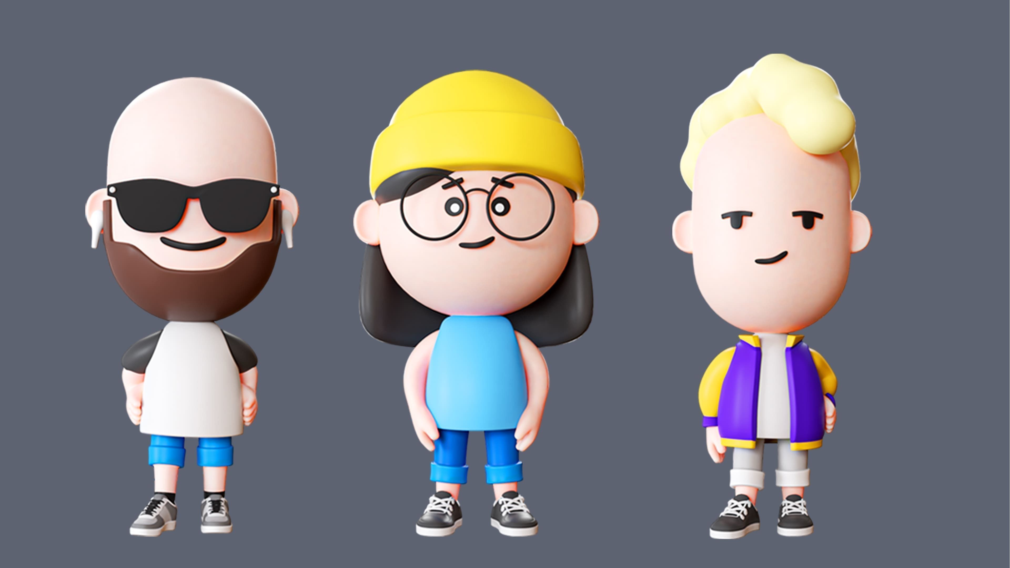 Cute Characters 2 Low-poly 3D model_11