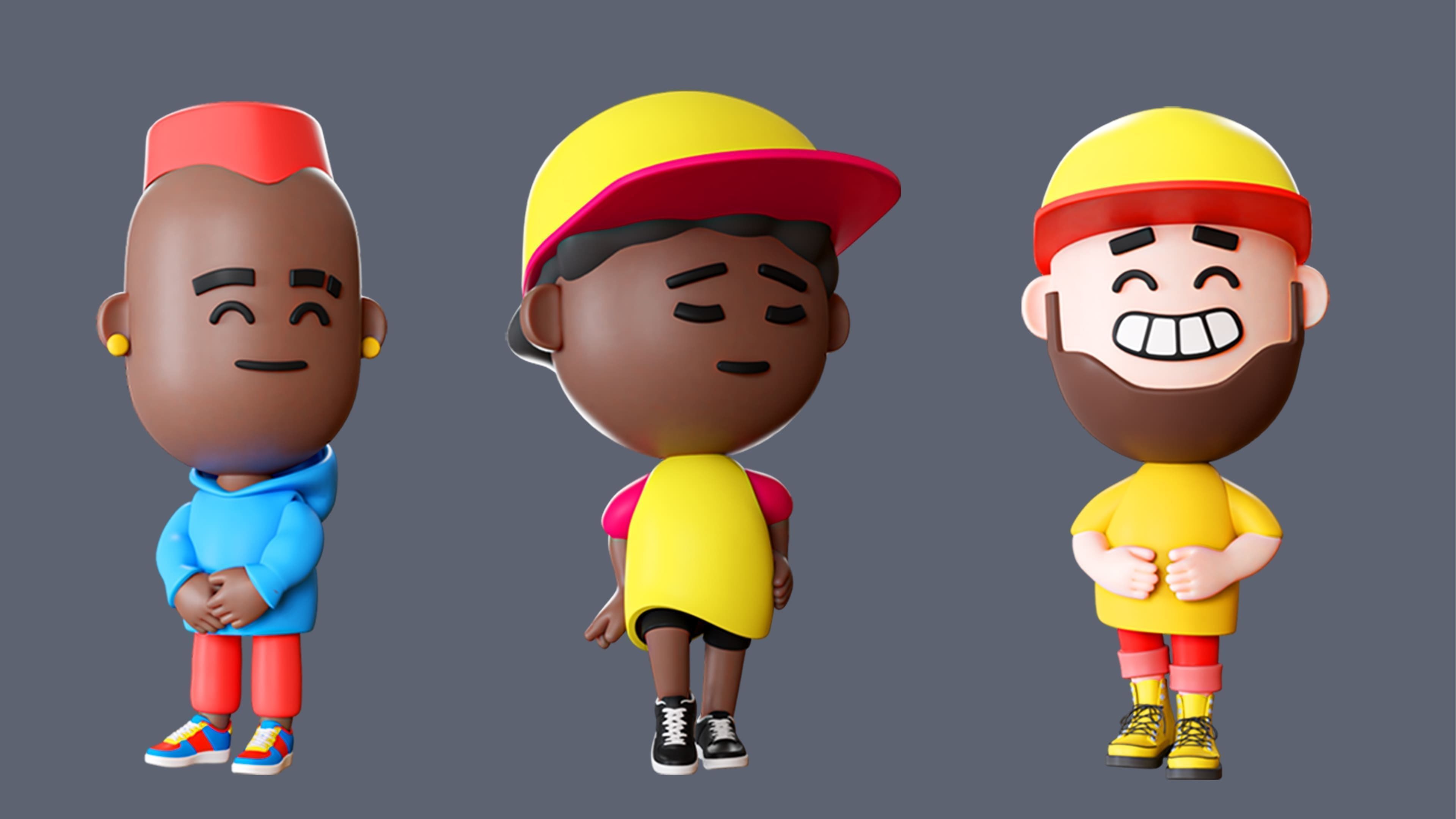 Cute Characters 2 Low-poly 3D model_9