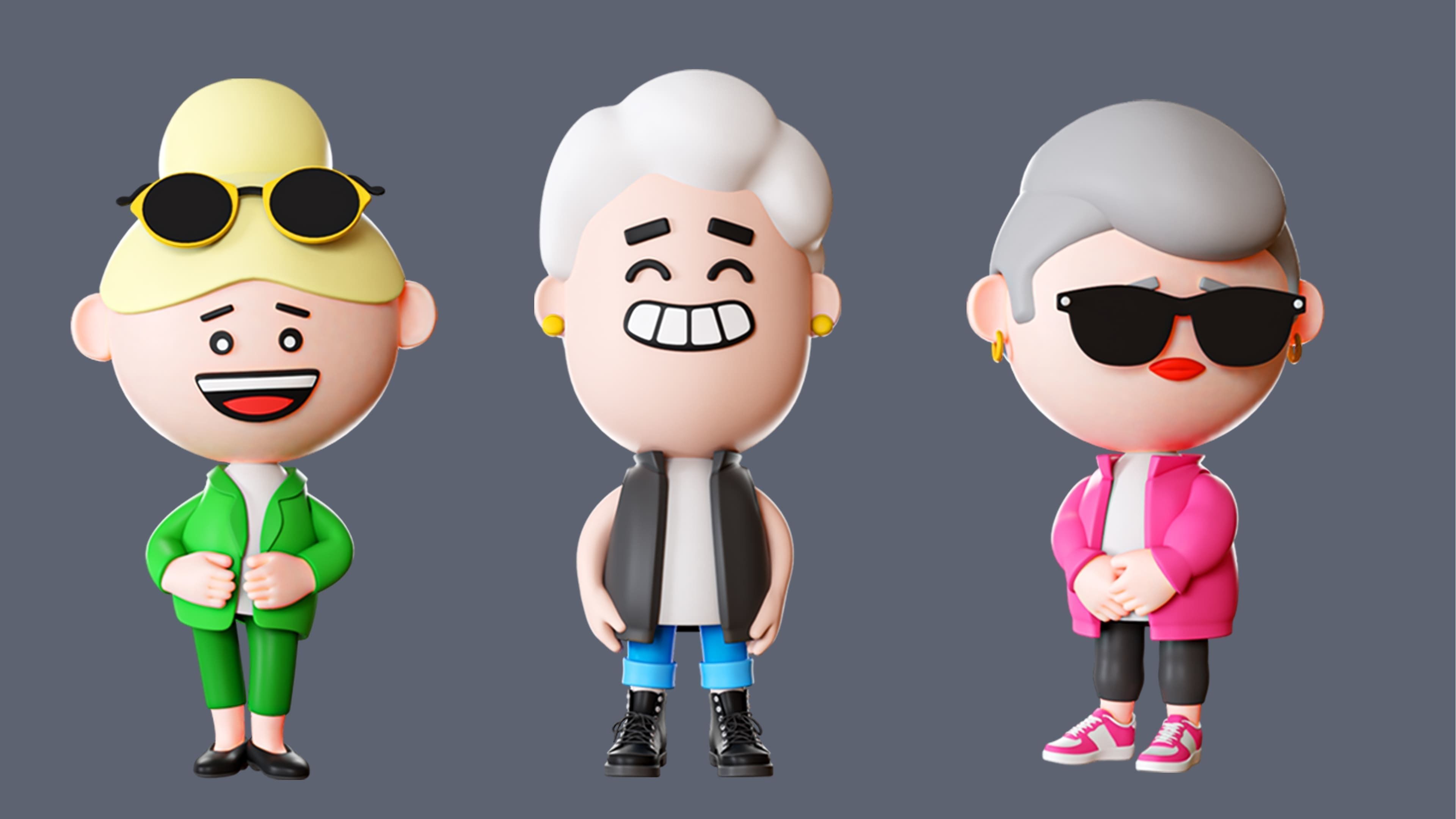 Cute Characters 2 Low-poly 3D model_10