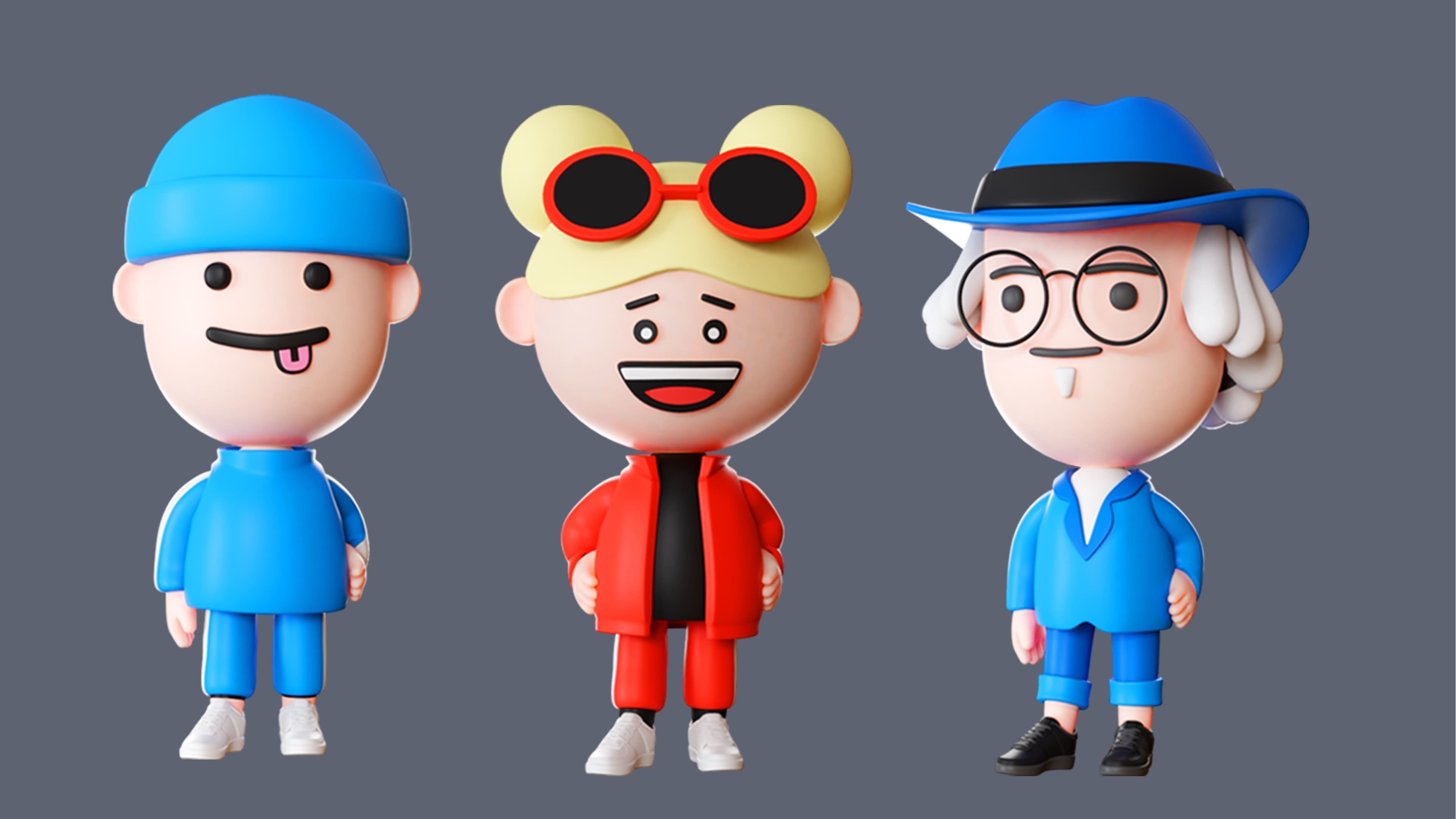 Cute Characters 2 Low-poly 3D model_5