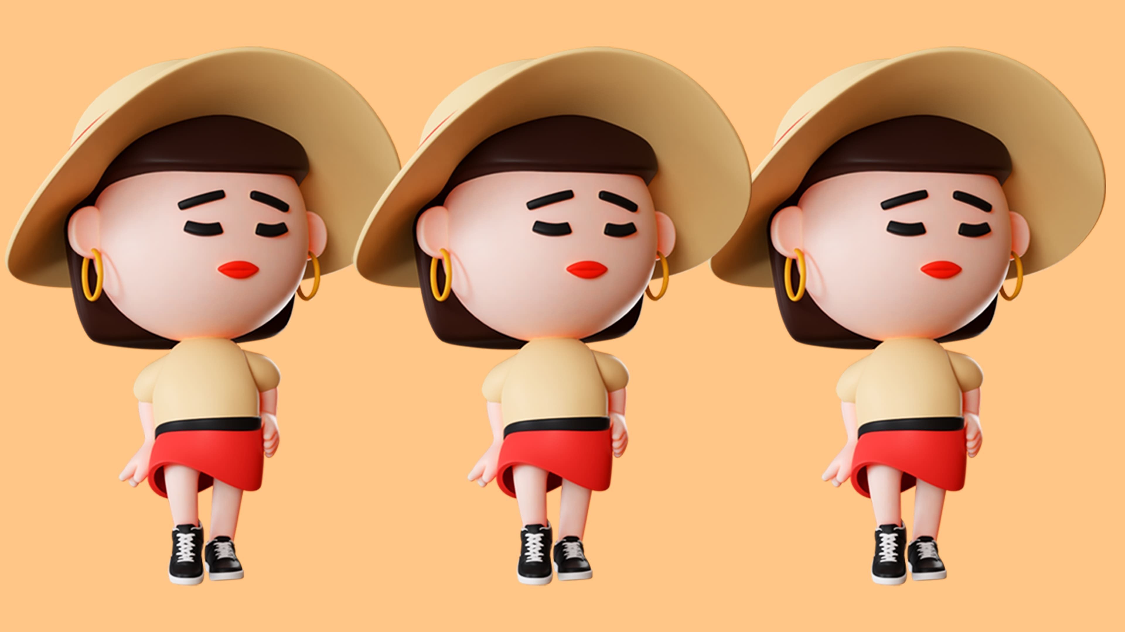 Cute Characters 2 Low-poly 3D model_22