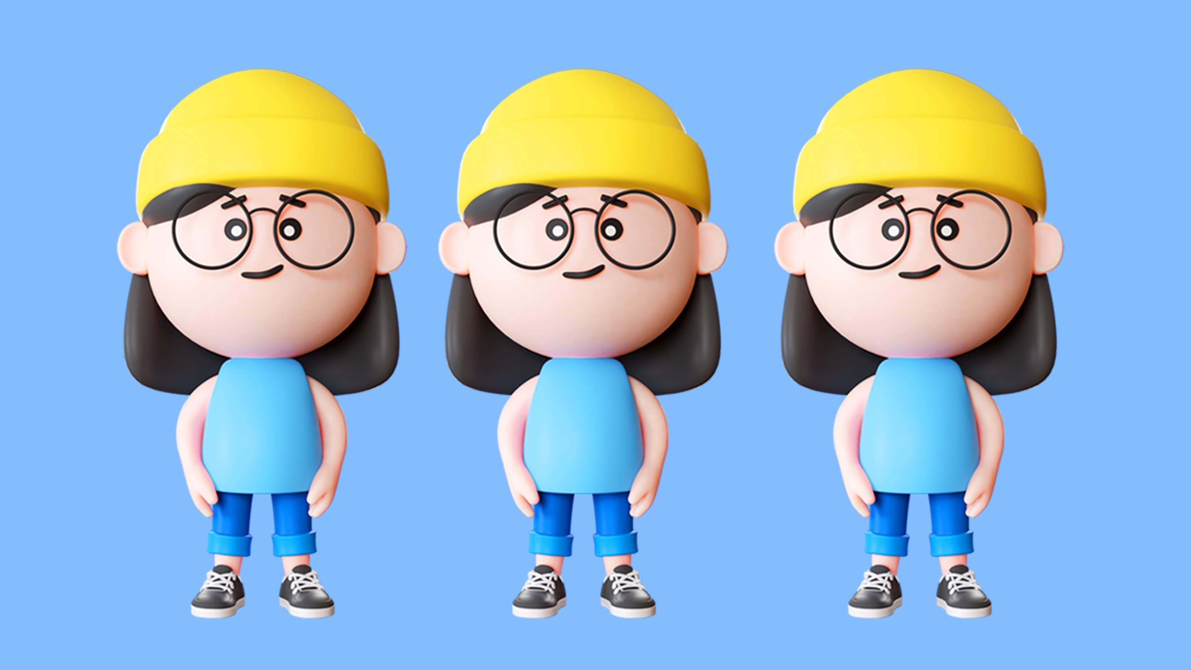 Cute Characters 2 Low-poly 3D model_25