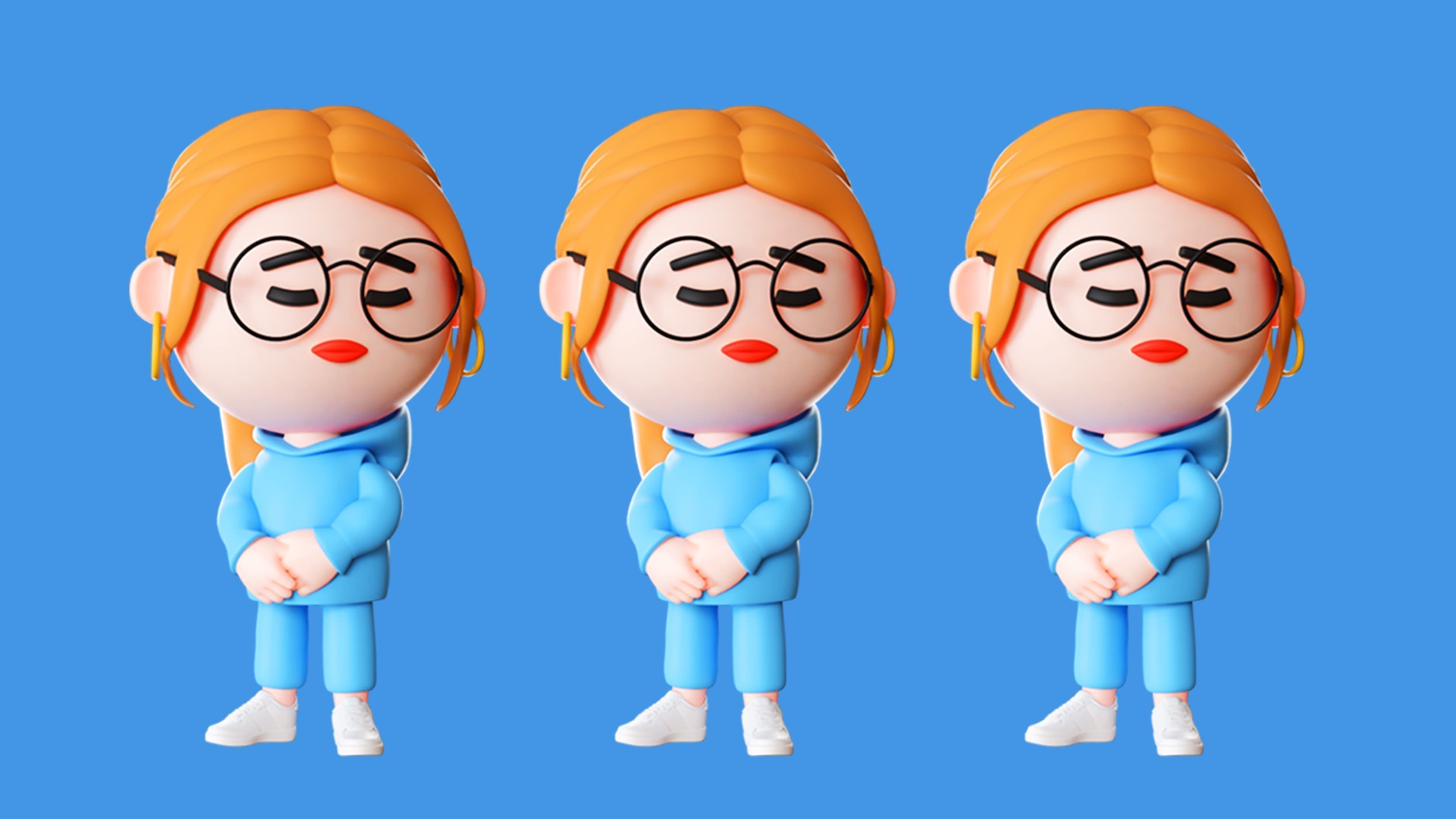 Cute Characters 2 Low-poly 3D model_16