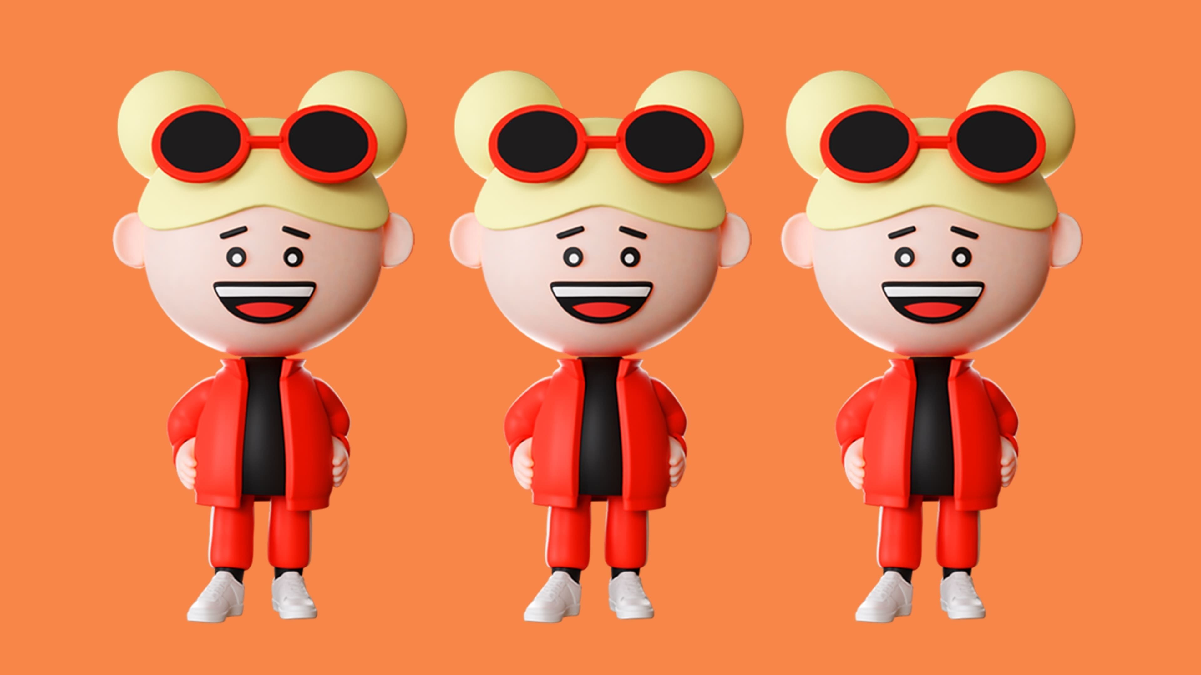 Cute Characters 2 Low-poly 3D model_19