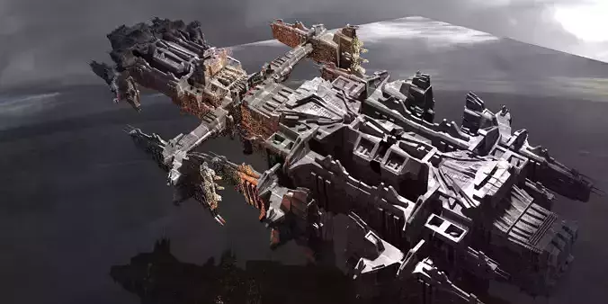 Spaceship Battle star Rig1  3D model