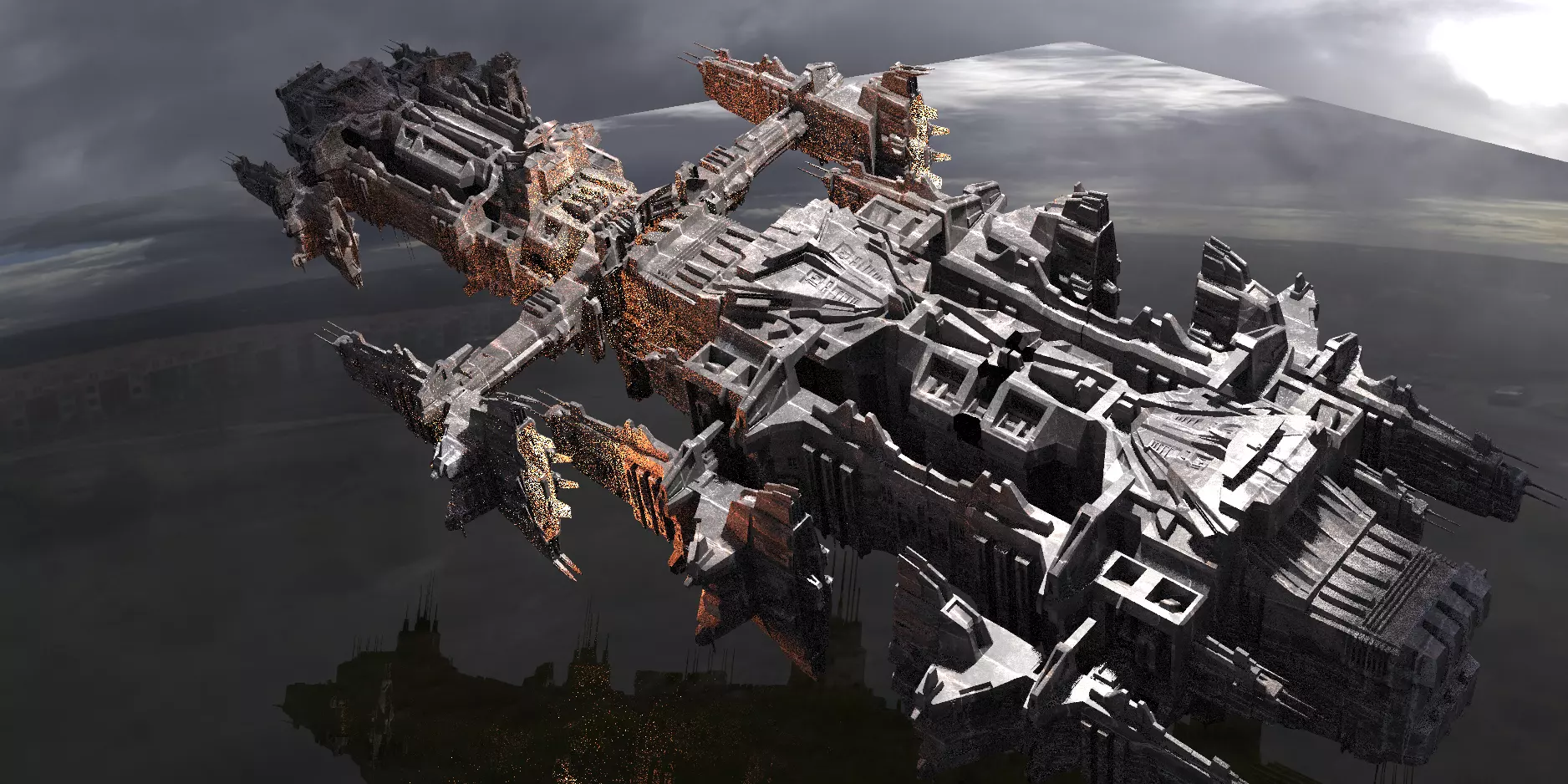 Spaceship Battle star Rig1  3D model_0