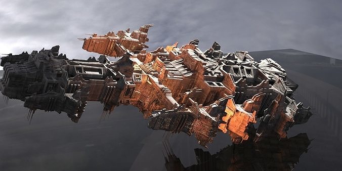 Spaceship Battle star Rig 2  3D model