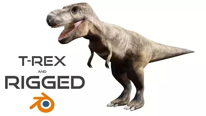 T-Rex Rigged 3D Model Low-poly 3D model