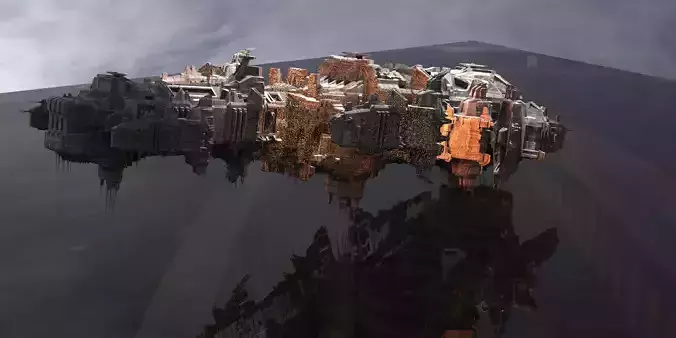 Spaceship Battle star Rig 4 3D model