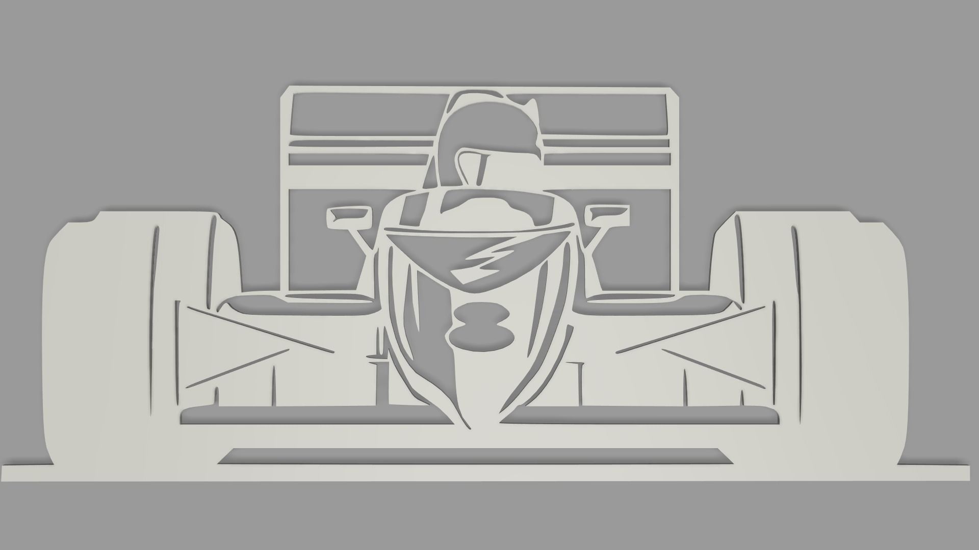 FORMULA 1 CAR WALL DECO STL FILE 3D print model_2