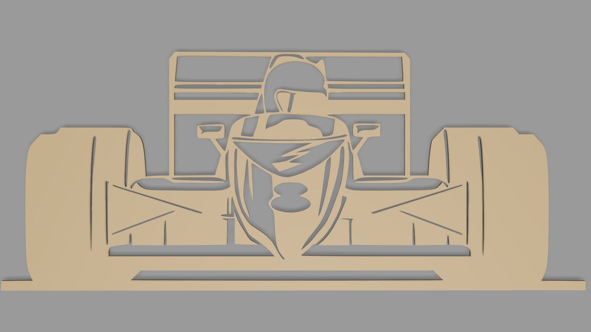 FORMULA 1 CAR WALL DECO STL FILE 3D print model_1