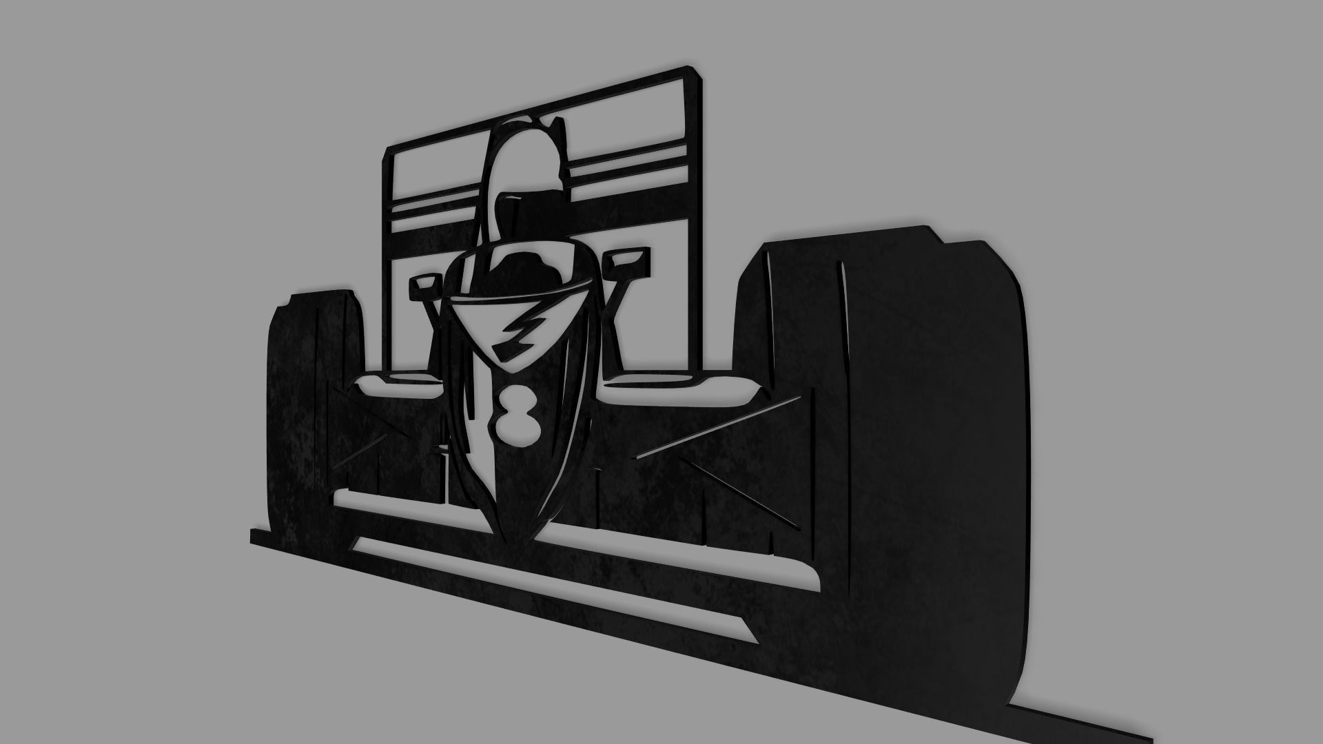 FORMULA 1 CAR WALL DECO STL FILE 3D print model_8