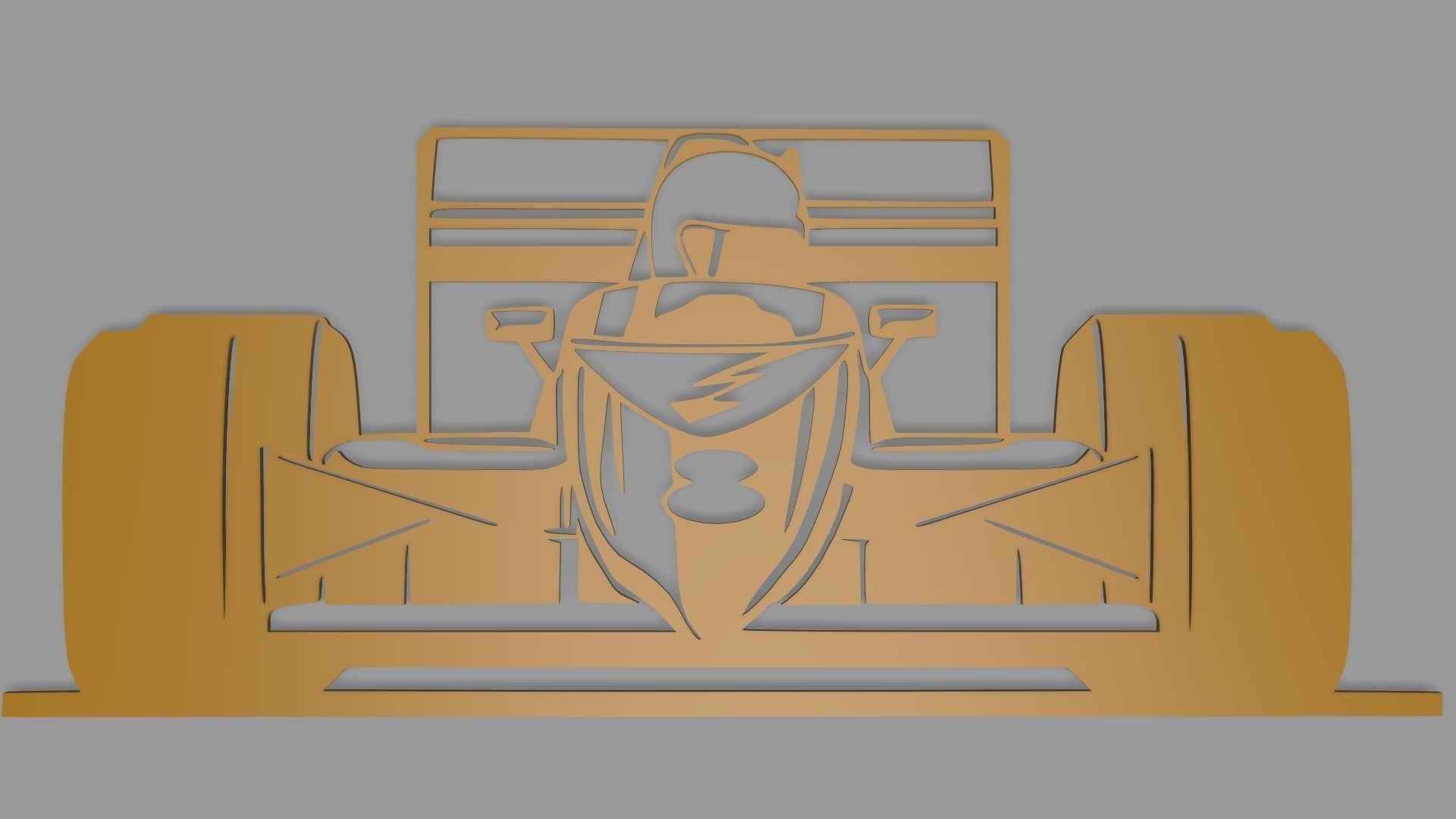 FORMULA 1 CAR WALL DECO STL FILE 3D print model_3